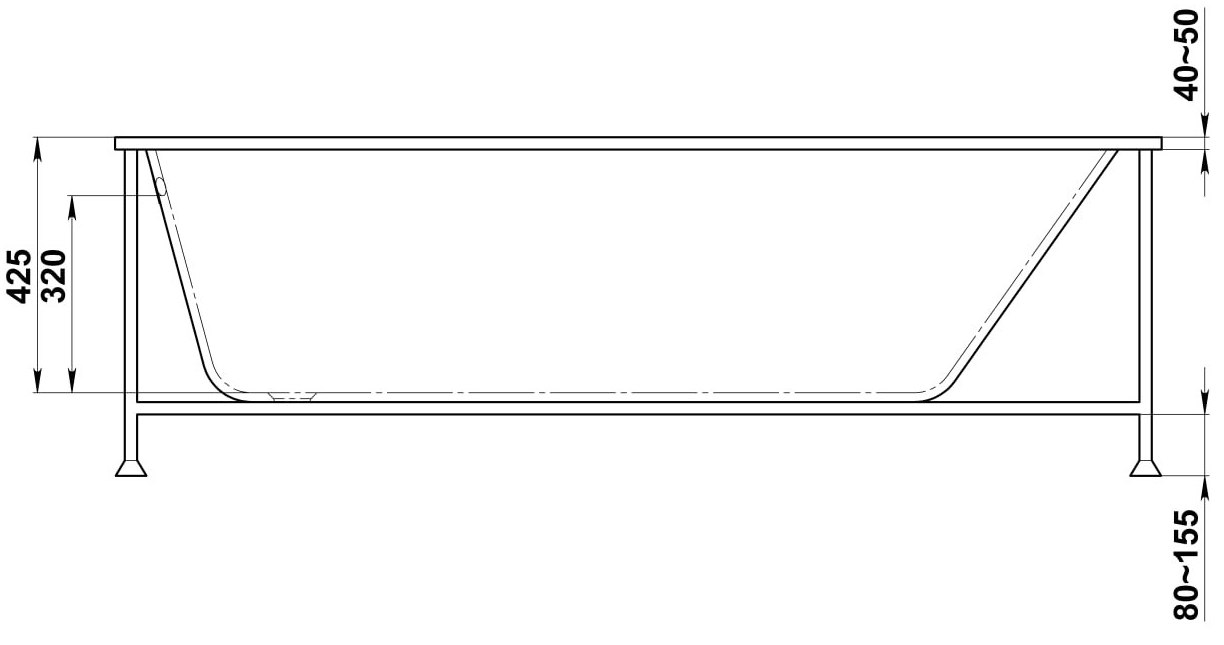 Акриловая ванна BAS Титан Pro