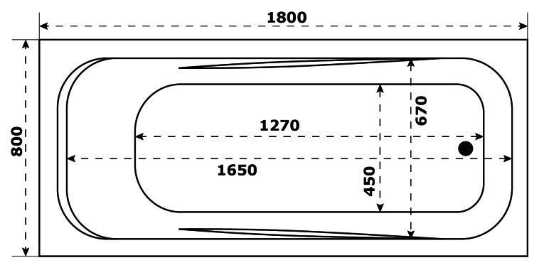 Акриловая ванна BAS Кварта 180x80