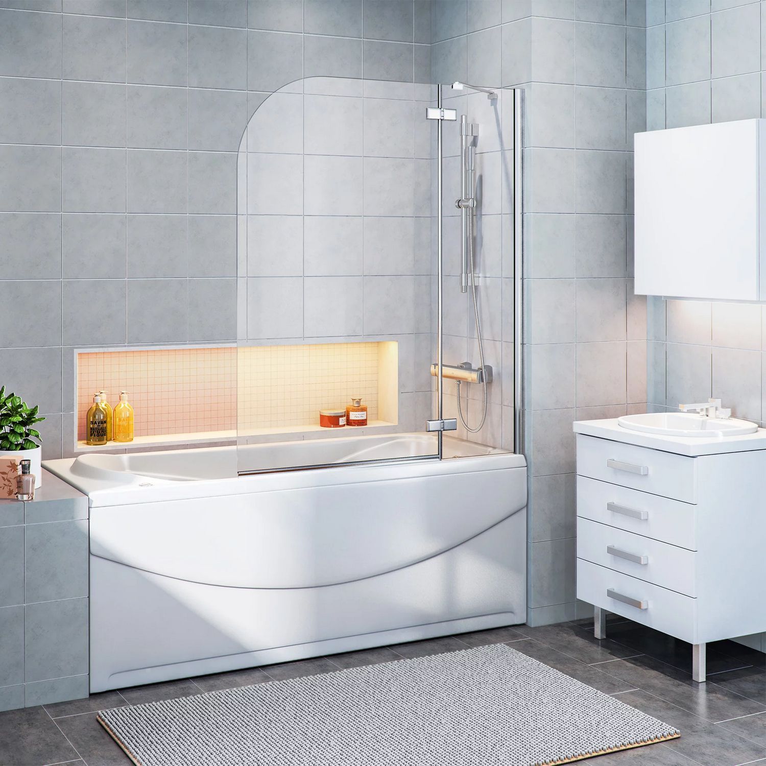 Шторка на ванну Good Door Screen 2H-100-C-CH