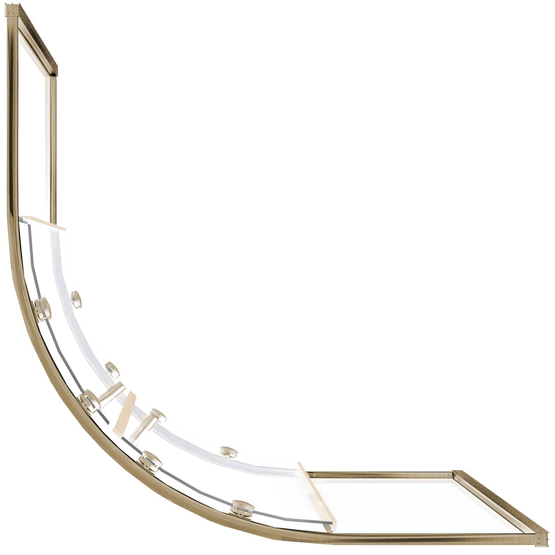 Душевой уголок Good Door Lite R Brushed Gold