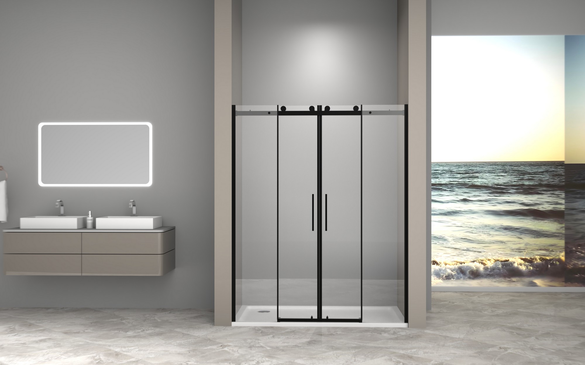 Душевая дверь Good Door Galaxy New WTW-TD Black