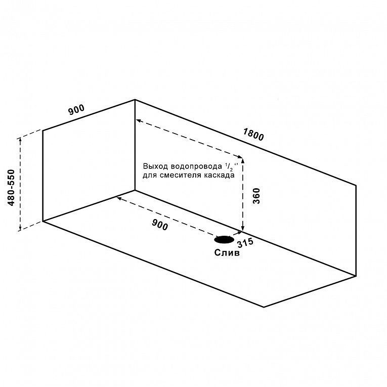 Акриловая ванна BAS Ньюлав 180x90