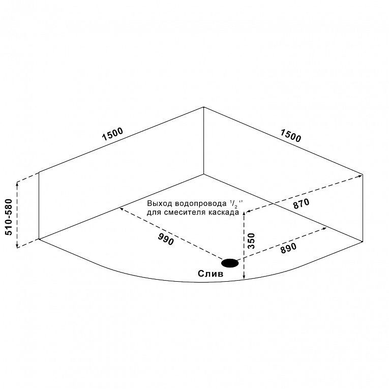Акриловая ванна BAS Аура 150x150
