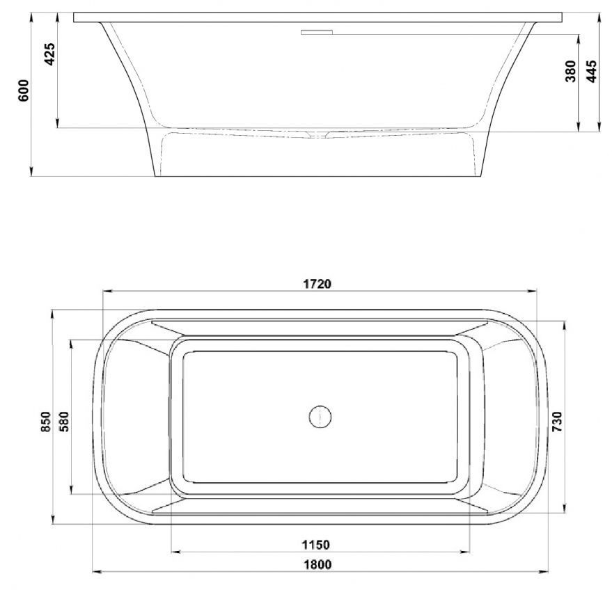 Ванна литьевая отдельностоящая Jacob Delafon Elite 180x85