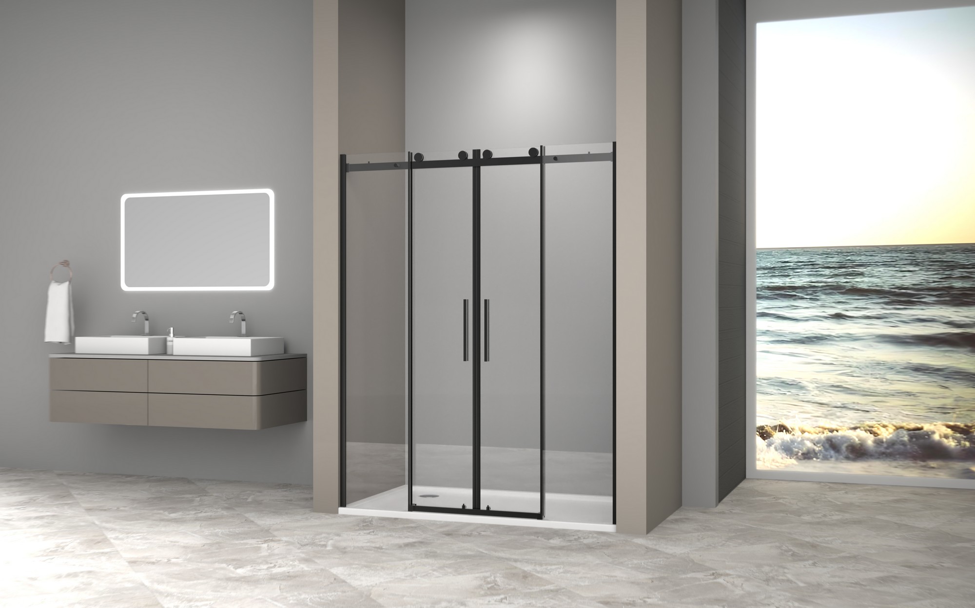 Душевая дверь Good Door Galaxy New WTW-TD Black