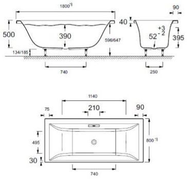 Ванна акриловая Jacob Delafon Evok 180x80