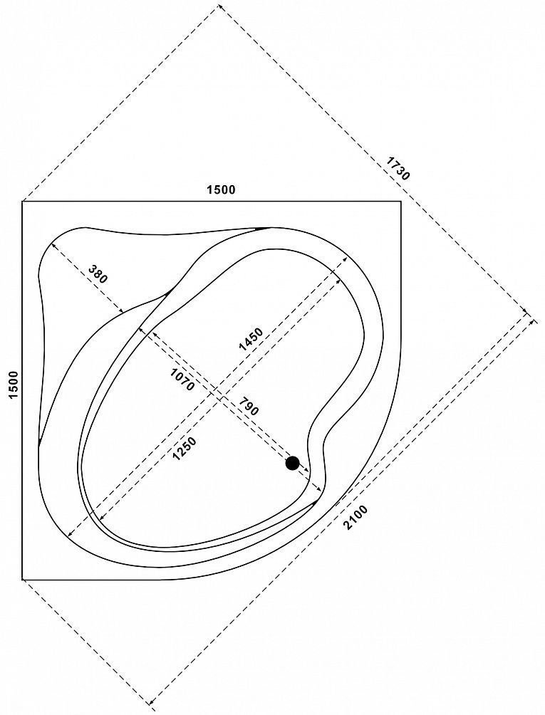 Акриловая ванна BAS Аура 150x150