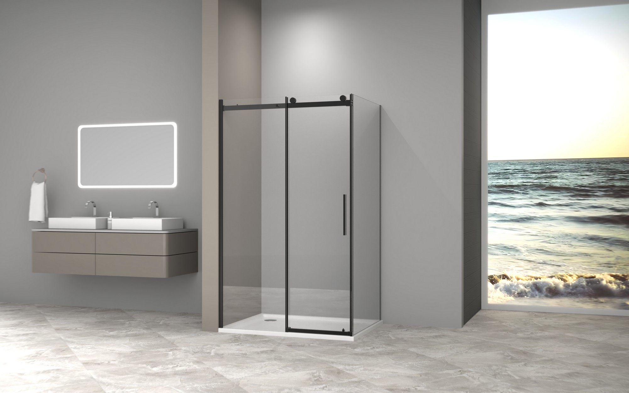 Душевой уголок Good Door Galaxy New WTW+SP Black