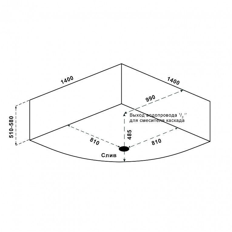 Акриловая ванна BAS Имейджен 139x139