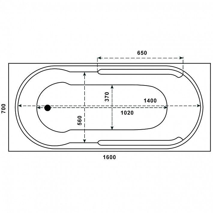 Акриловая ванна BAS Гоа 160x70