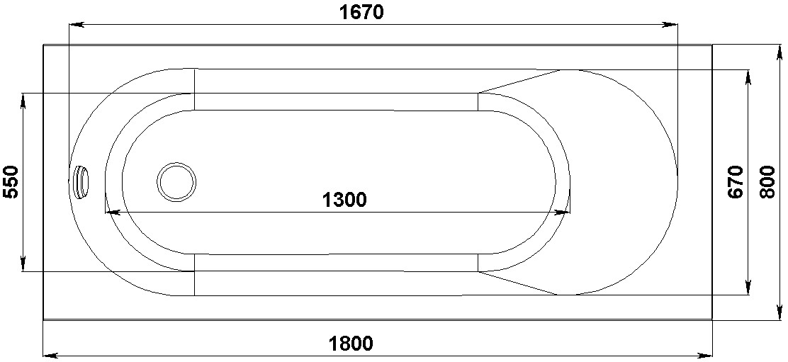 Мраморная ванна BAS Марбея 180x80, ВА00037