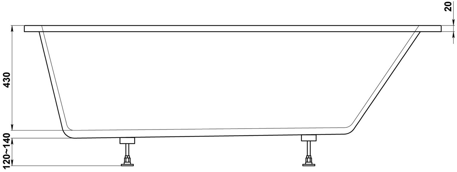 Мраморная ванна BAS Канди 180x80, ВА00057