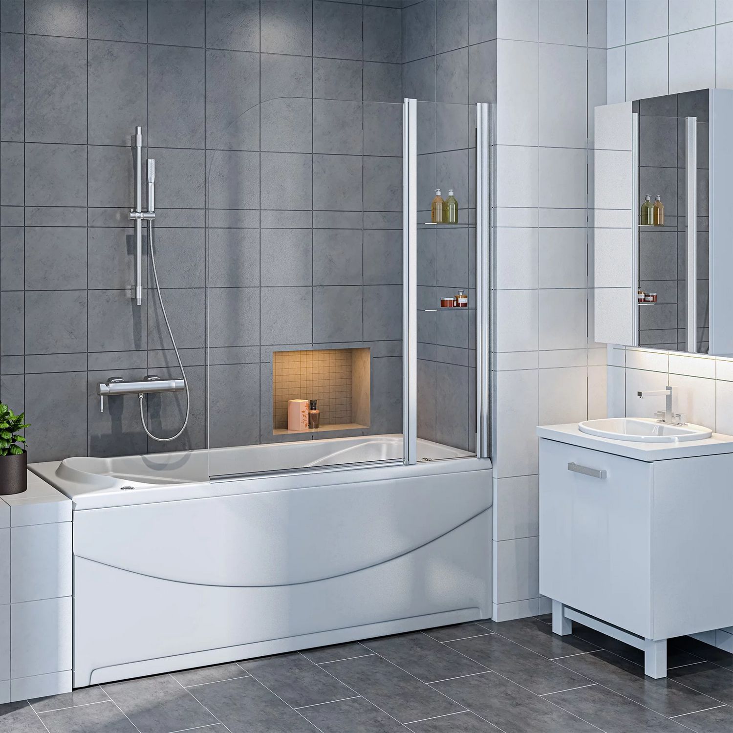 Шторка на ванну Good Door Screen HS-100-C-CH