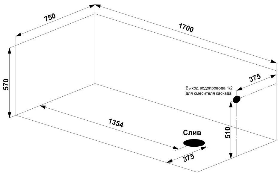 Акриловая ванна BAS Орион Pro 170x75
