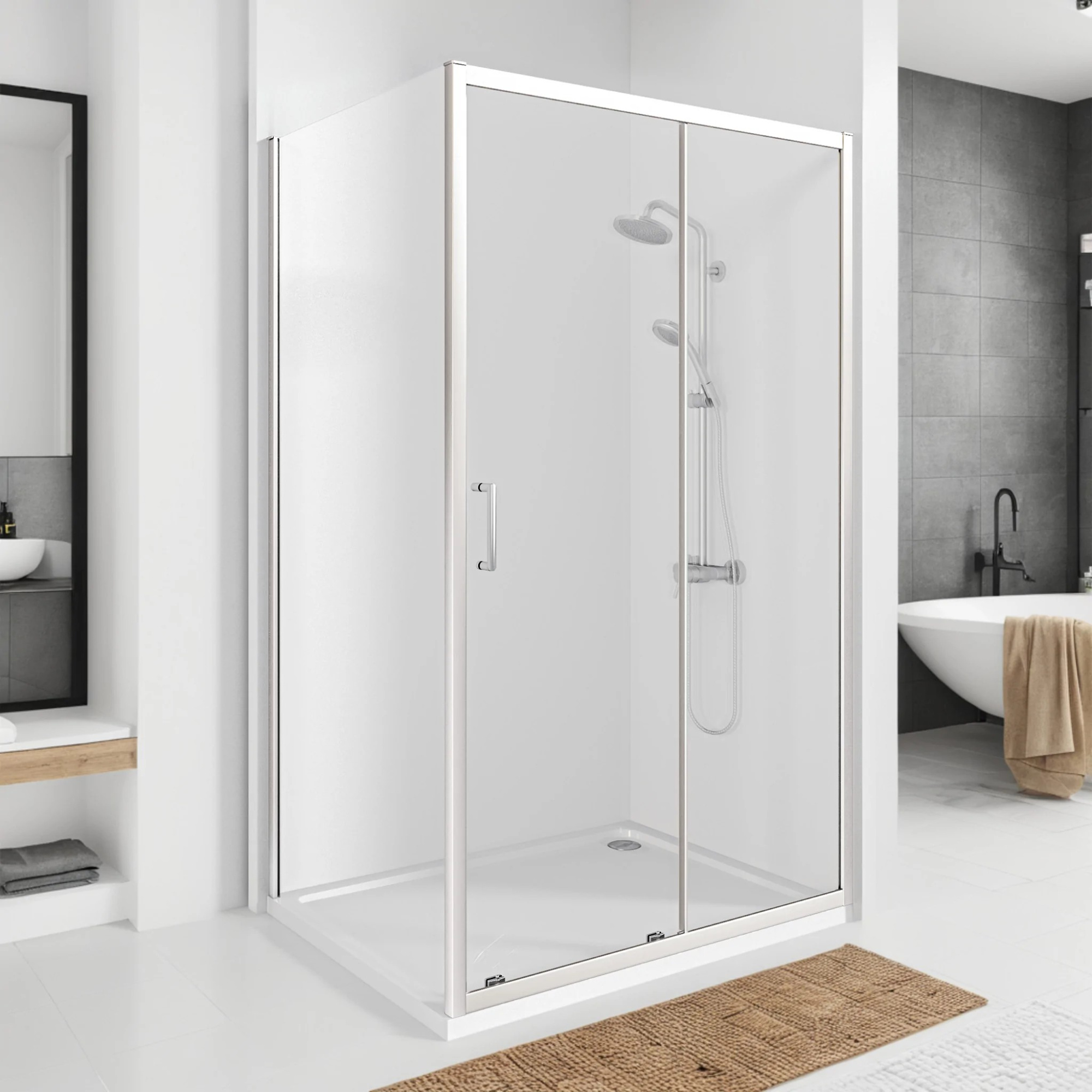 Душевой уголок Good Door Cube WTW+SP-110x100-C-CH, КУ00011/КУ00010